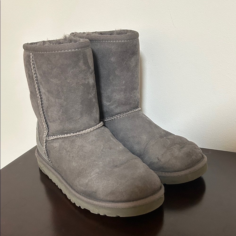 Classic Short Shearling Winter Boots - Gray